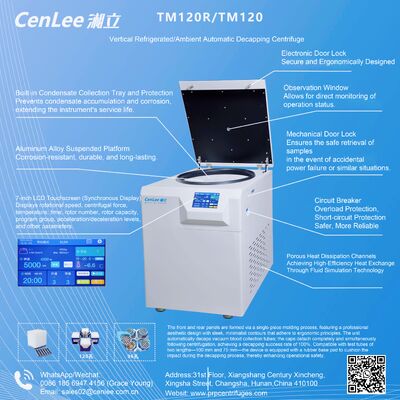 TMF120R Centrifugę do przewodu krwionośnego z automatycznym odgrzewaniem 3370xg dla przewodu krwionośnego 120 x 5/7 ml